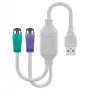 Microconnect USBA2XPS2 PS/2-Kabel 0,3 m 2x 6-p Mini-DIN USB A Weiß
