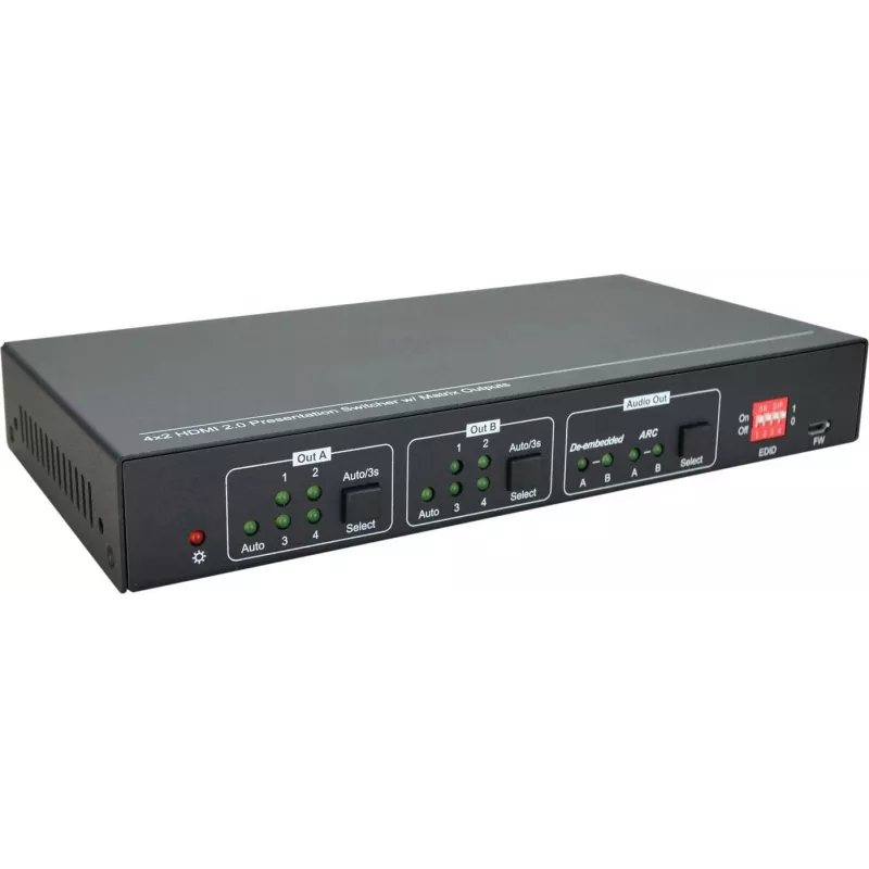 Vivolink VLHDMIMAT4X2RS Matrix-Umschalter Skalierungs-Matrix-Umschalter 7,5 W