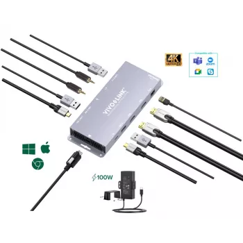 USB-Grafikadapter Vivolink VLUSBCHUB3 mit Multi-Display-Unterstützung