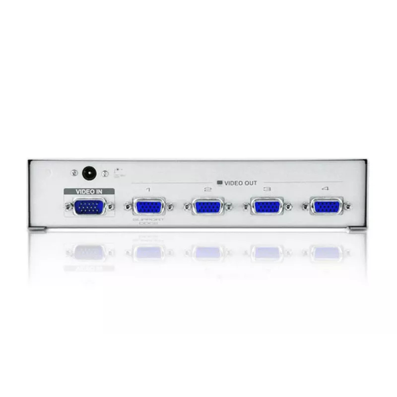 ATEN 4-Port VGA Video Splitter (350 MHz), VGA, 4x VGA, 1920 x 1440 Pixel, Silber, Metall, 30 m
