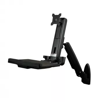 StarTech.com Wandmontage-Workstation – Gelenkige Full-Motion-Stehpult mit ergonomischem, höhenverstellbarem Monitor- und Tastaturablage-Arm – Maus- und Scannerhalter – Einzelne VESA-Anzeige
