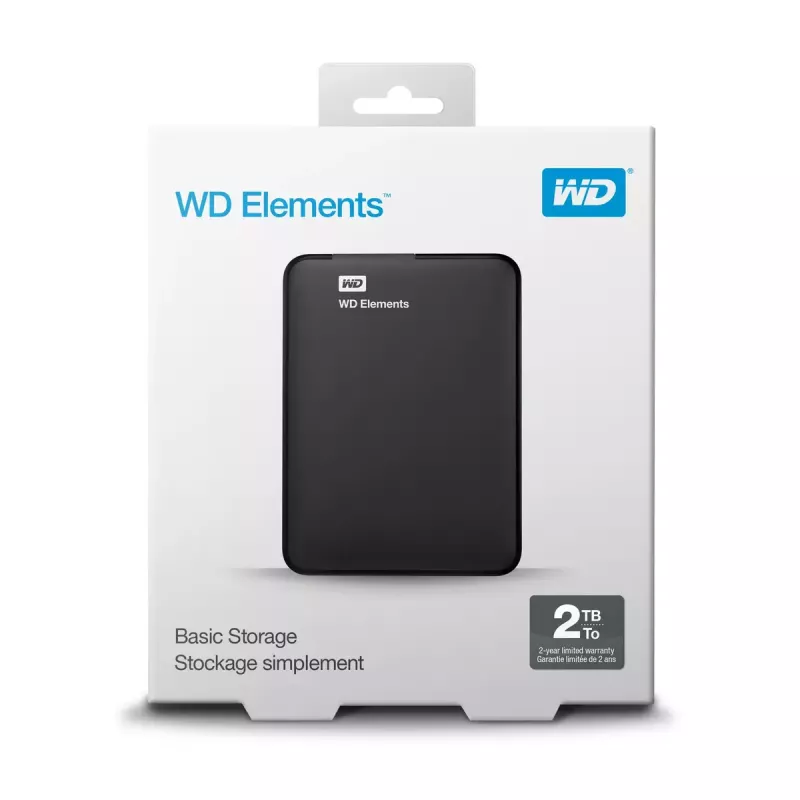 Externe Festplatte Western Digital WD Elements 2 TB 2,5 Zoll USB 3.2 Schwarz
