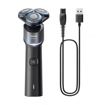 Elektrischer Rasierer Philips Shaver 5000X Serie X5006/00 — 3 rotierende Scherköpfe, Nass & Trocken, 50 Min. Akku, USB-C-Schnellladung