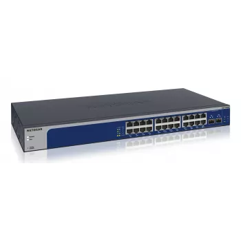NETGEAR XS724EM Managed L2 10G Ethernet (100/1000/10000) 1U Blau, Grau