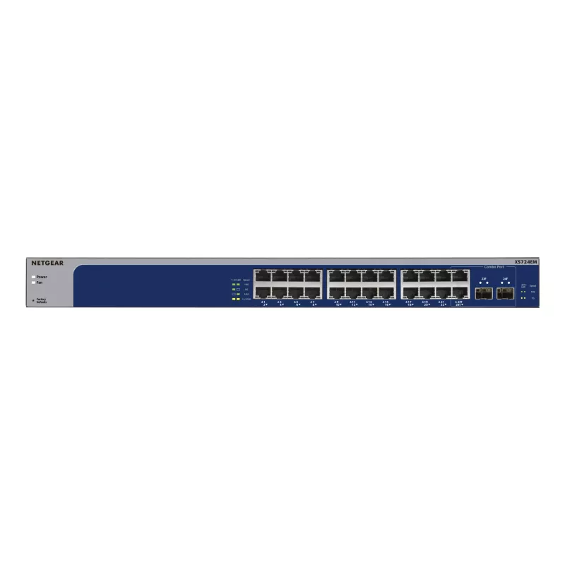 NETGEAR XS724EM Managed L2 10G Ethernet (100/1000/10000) 1U Blau, Grau