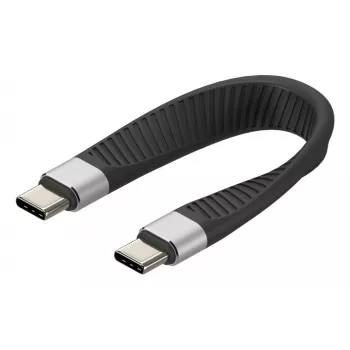 Techly ICOC-USBC-FL-U4 USB-Kabel USB4 Gen 2x2 0,124 m Schwarz