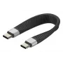 Techly ICOC-USBC-FL-U4 USB-Kabel USB4 Gen 2x2 0,124 m Schwarz