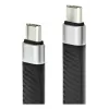 Techly ICOC-USBC-FL-U4 USB-Kabel USB4 Gen 2x2 0,124 m Schwarz