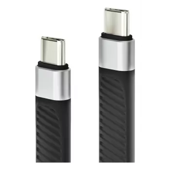 Techly ICOC-USBC-FL-U4 USB-Kabel USB4 Gen 2x2 0,124 m Schwarz