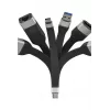 Techly ICOC-USBC-FL-U4 USB-Kabel USB4 Gen 2x2 0,124 m Schwarz