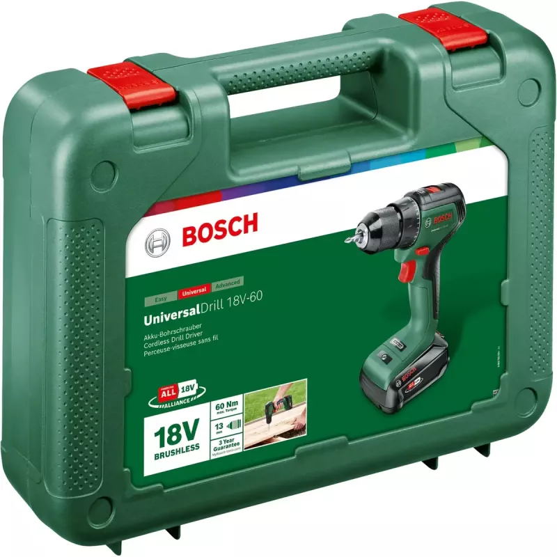 Bosch UniversalDrill 18V-60 1900 U/min Schnellspannbohrfutter 1,3 kg Schwarz, Grün