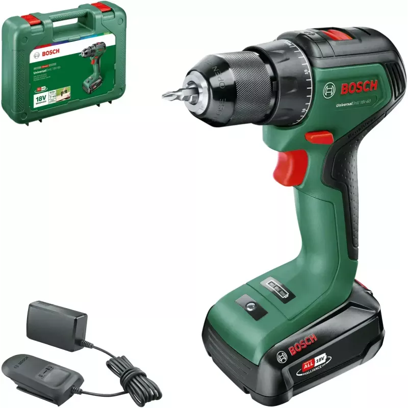 Bosch UniversalDrill 18V-60 1900 U/min Schnellspannbohrfutter 1,3 kg Schwarz, Grün