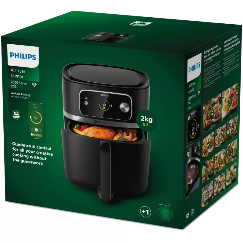 Heißluftfritteuse Philips 7000-Serie HD9880/90 8,3 l 2200 W Schwarz Edelstahl