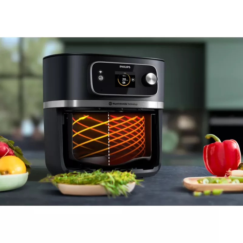 Heißluftfritteuse Philips 7000-Serie HD9880/90 8,3 l 2200 W Schwarz Edelstahl