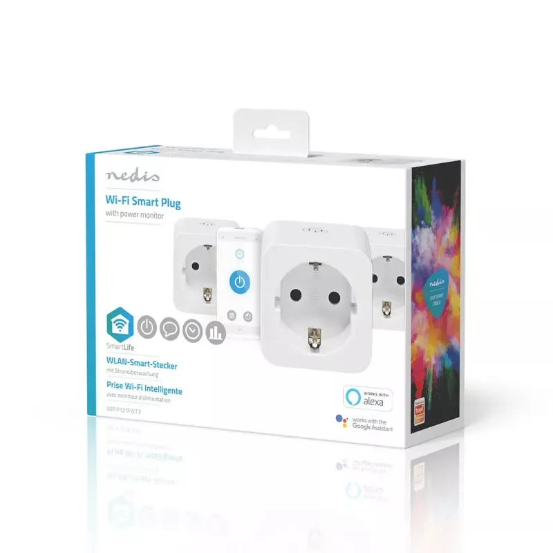 Smart-Steckdose Nedis WIFIP121FWT3 – Wi-Fi-Innensteckdose, 3er-Pack