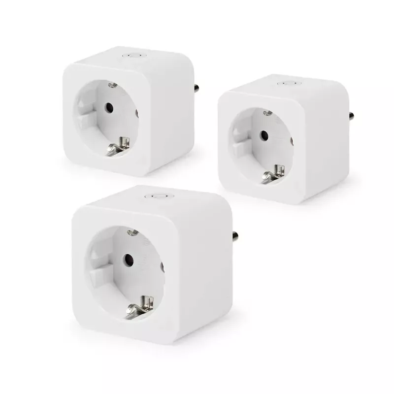 Smart-Steckdose Nedis WIFIP121FWT3 – Wi-Fi-Innensteckdose, 3er-Pack