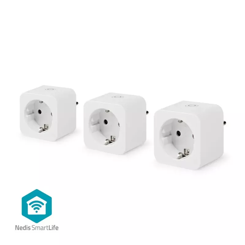 Smart-Steckdose Nedis WIFIP121FWT3 – Wi-Fi-Innensteckdose, 3er-Pack