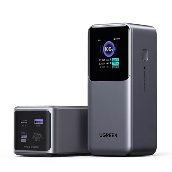 Ugreen 20000mAh 130W Schnellladung Powerbank Lithium Grau