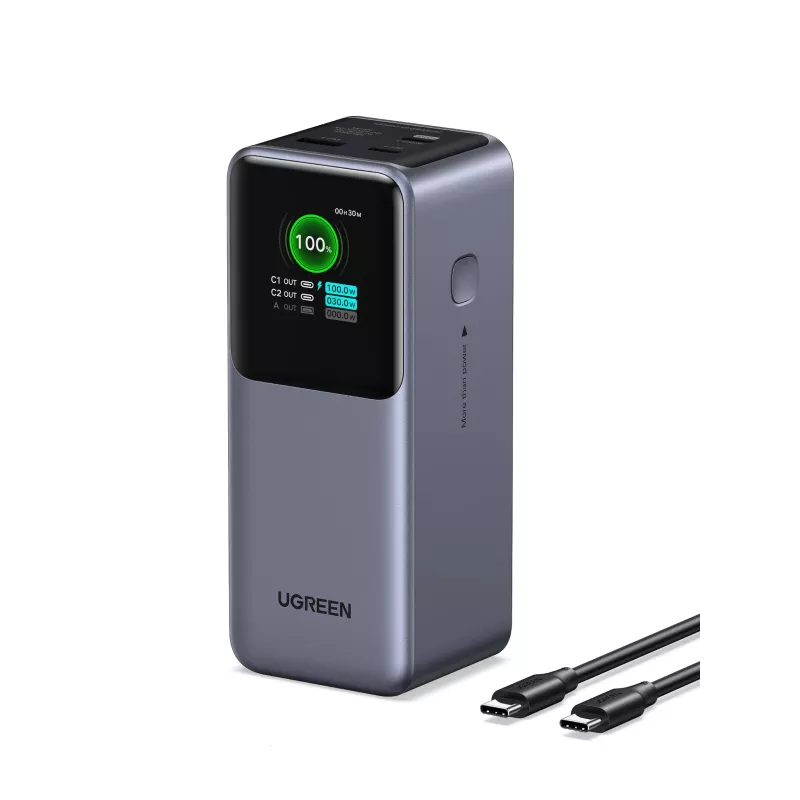 Ugreen 20000mAh 130W Schnellladung Powerbank Lithium Grau