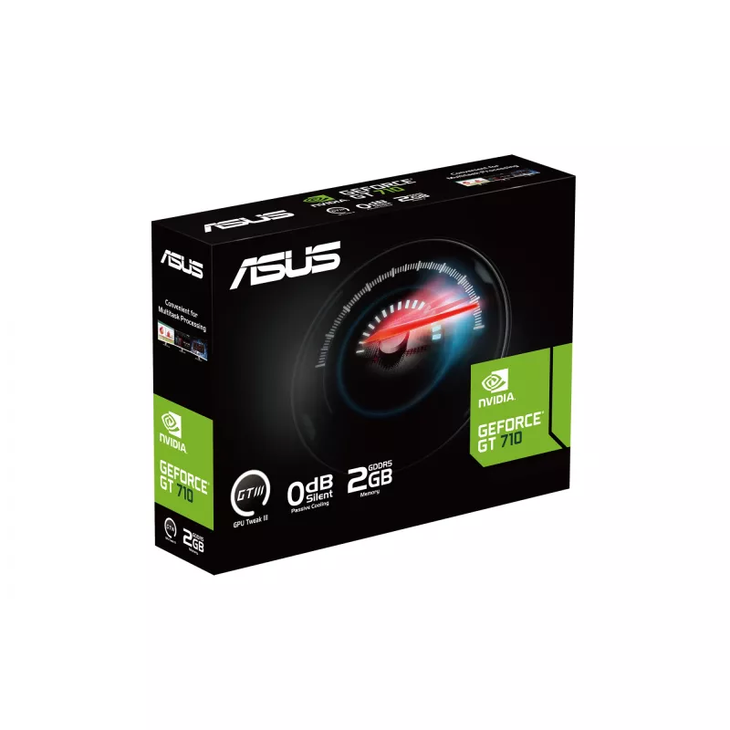 Grafikkarte ASUS GeForce GT 710 — 2 GB GDDR5, 64-Bit, PCIe 2.0, passive Kühlung