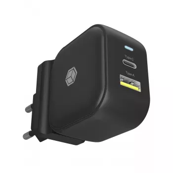 Wandladegerät ICY BOX 2-Port USB Power Delivery Schnellladung Schwarz