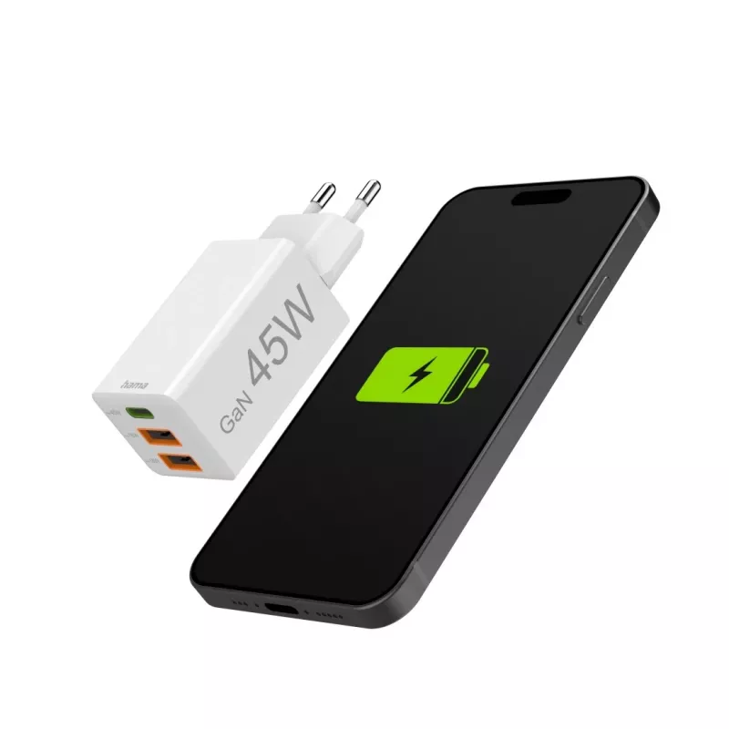 Hama 00201995 Ladegerät für Mobilgeräte Smartphone Weiß AC Schnellladung Innen, Außen