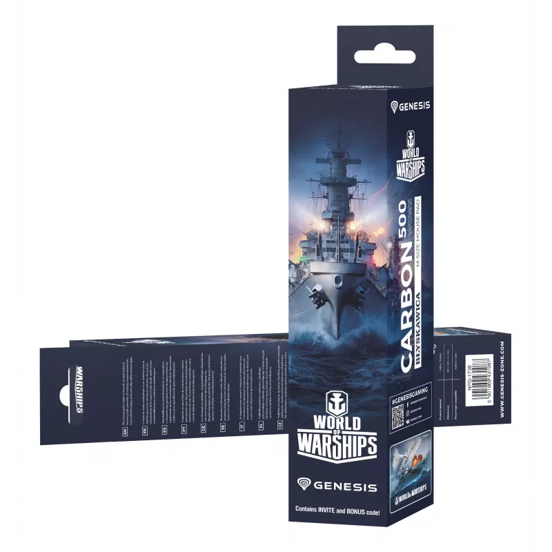 Mauspad GENESIS NPG-1738 — Gaming-Stoff/Gummi, 300×250 mm, 2,5 mm, mehrfarbig, wasserdicht