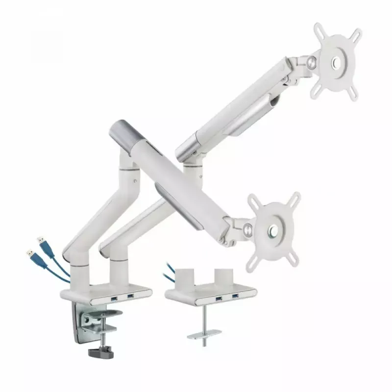 Schreibtisch-Monitorhalterung ART RAMM L-20GD für zwei Bildschirme 17 Zoll–32 Zoll verstellbarer Arm VESA-kompatibel