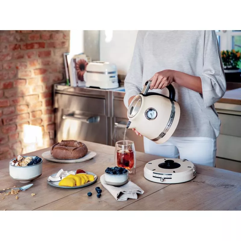 Wasserkocher KITCHENAID 1,5 L 2400 W Creme, 7 Temperatureinstellungen, Edelstahlkörper