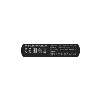 Tragbare Powerbank Navitel PWR10 AL Schwarz 10000 mAh