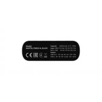 Tragbares Ladegerät Navitel PWR20 AL Schwarz 20000 mAh