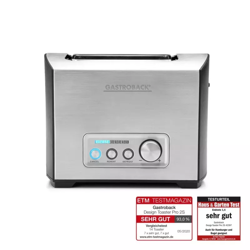 Toaster Gastroback Design Pro 2S 2 Scheiben 950 W Schwarz Edelstahl