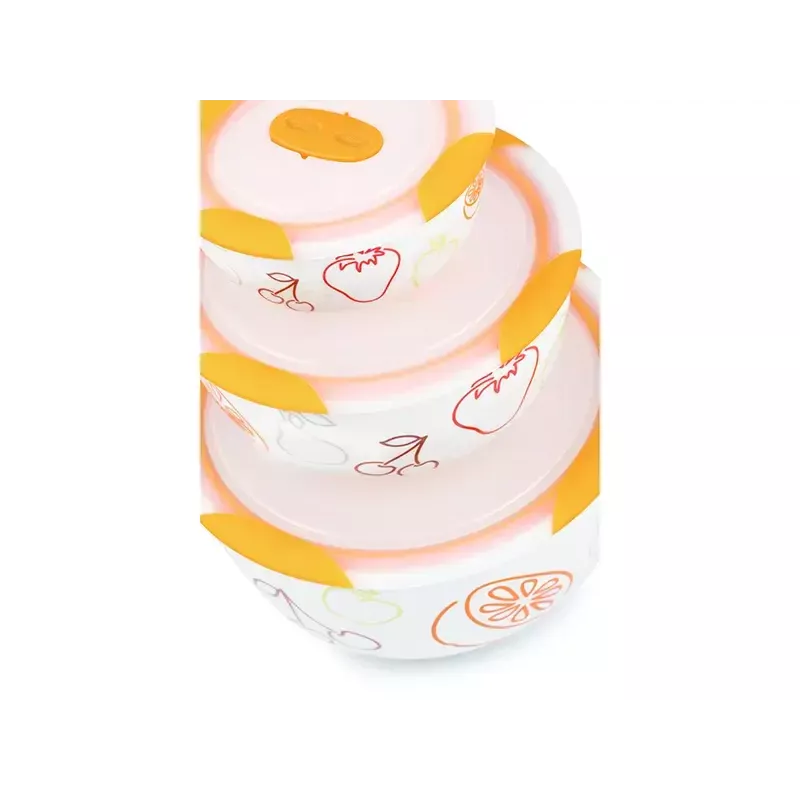 Schüssel-Set OURSSON BS2981RC/OR 1,7 L Rund Keramik Orange Weiß 3 Stk.