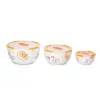 Schüssel-Set OURSSON BS2981RC/OR 1,7 L Rund Keramik Orange Weiß 3 Stk.