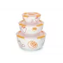 Schüssel-Set OURSSON BS2981RC/OR 1,7 L Rund Keramik Orange Weiß 3 Stk.