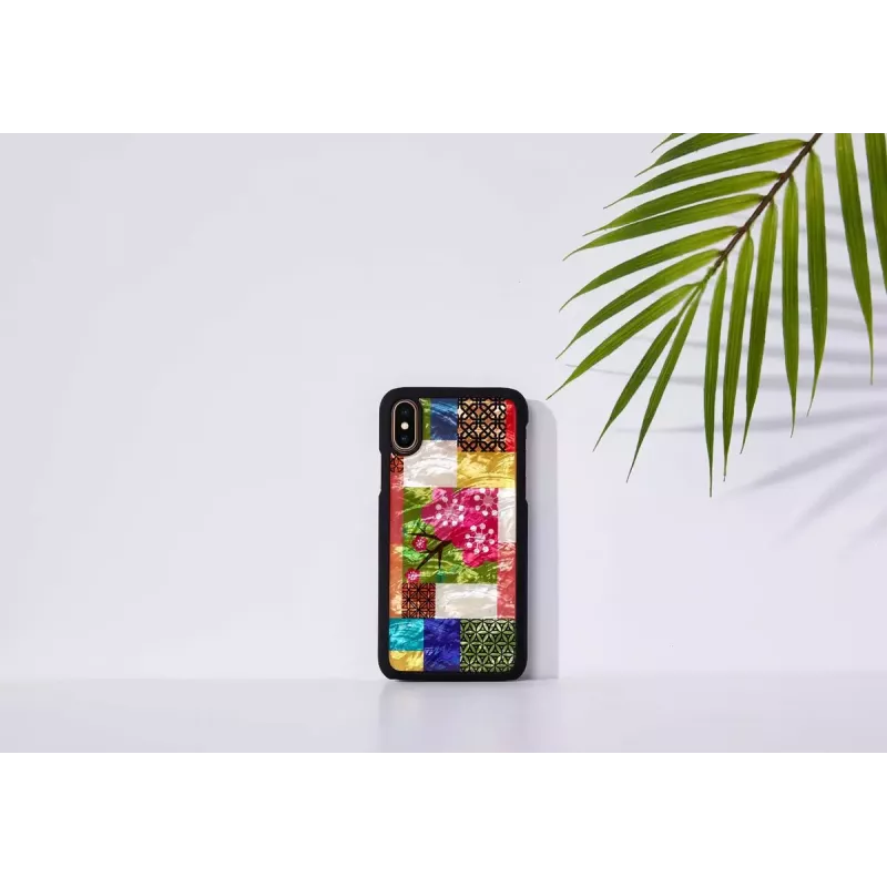 Smartphone-Hülle iKins für iPhone XS/S — Kirschblüten-Weiß-Design, schützende Hartschalen-Passform