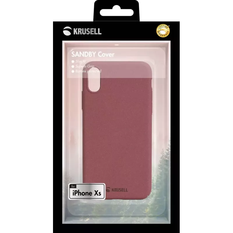 Brieftaschenhülle Krusell Sandby iPhone X/XS Burgunderrot
