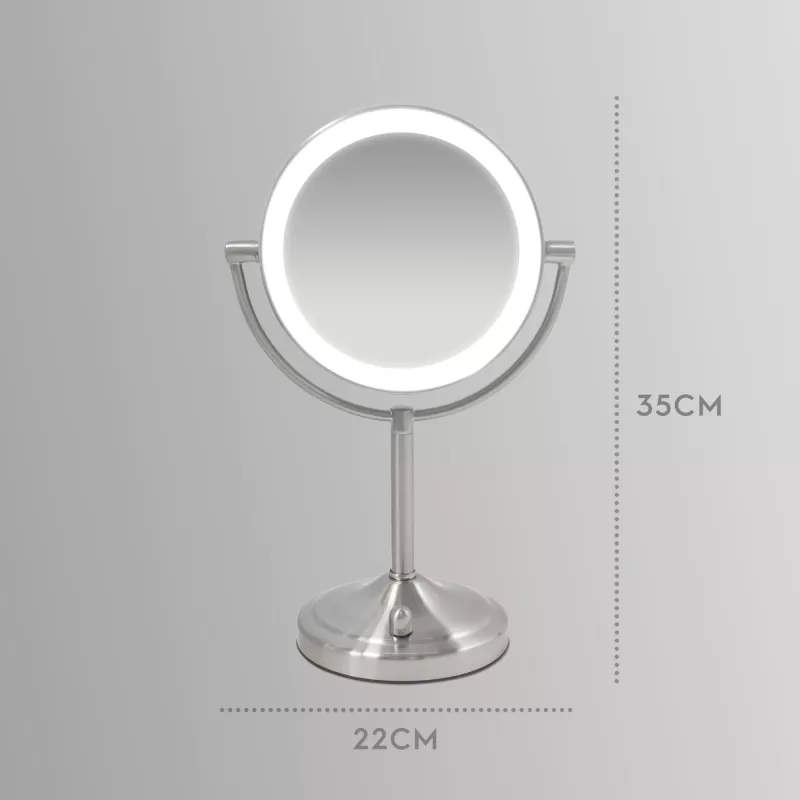 HoMedics MIR-8150-EU Kosmetikspiegel freistehend rund Edelstahl