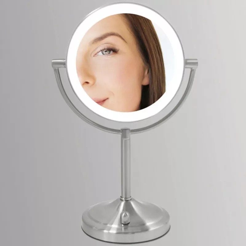 HoMedics MIR-8150-EU Kosmetikspiegel freistehend rund Edelstahl