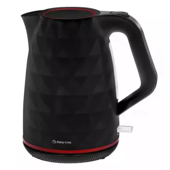 Elektrischer Wasserkocher MANTA KTL9230B 1.7L 2200W Schwarz, Kunststoffgehäuse, Strix Controller, Wasserstandsanzeige