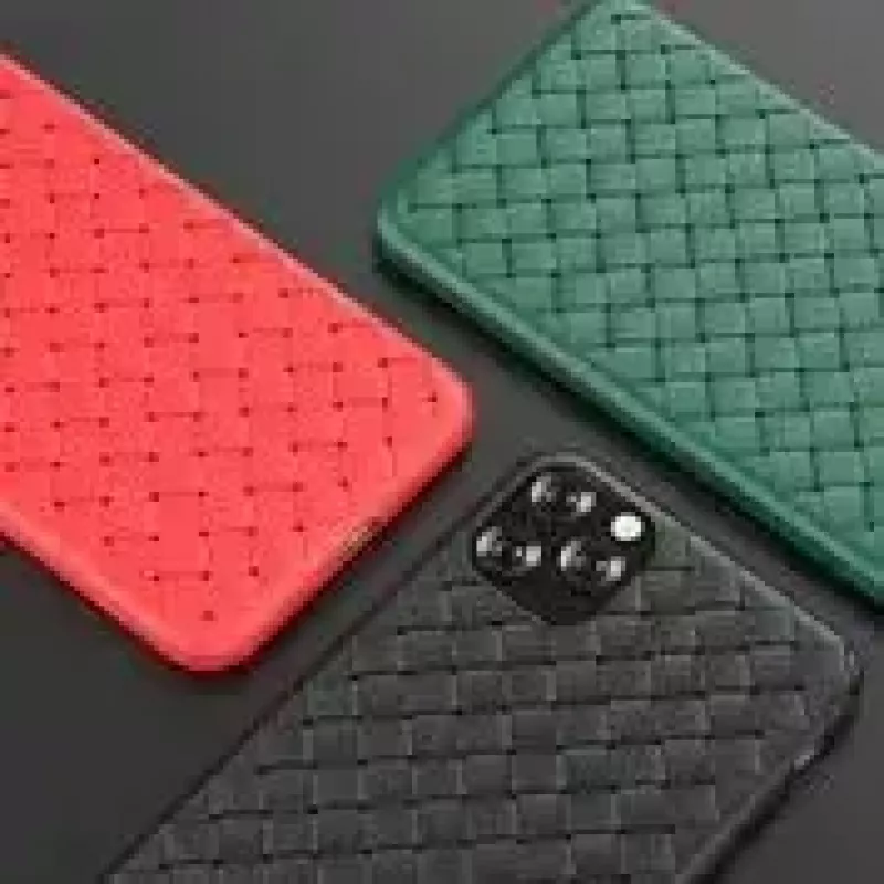 Weiche Handyhülle Devia für iPhone 11 Pro — gewebtes Muster, rot