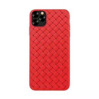 Weiche Handyhülle Devia für iPhone 11 Pro — gewebtes Muster, rot