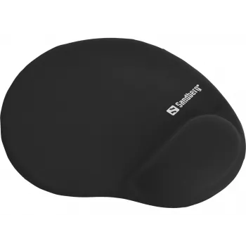 Sandberg Gel-Mauspad mit Handgelenkauflage, Schwarz, Monochrom, Gel, Handgelenkauflage