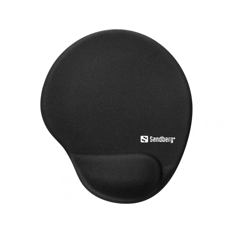 Sandberg Gel-Mauspad mit Handgelenkauflage, Schwarz, Monochrom, Gel, Handgelenkauflage