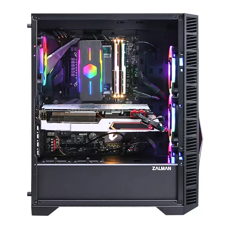 PC-Gehäuse Zalman Z3 Iceberg Schwarz Midi Tower