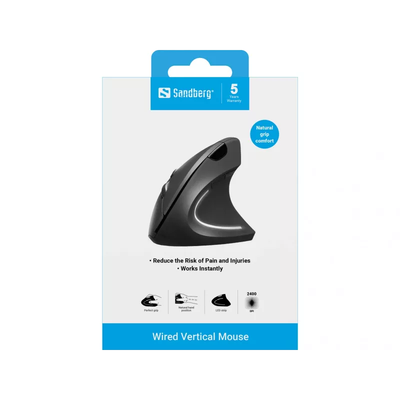 Kabelgebundene Maus Sandberg Wired Vertical Maus USB Typ-A