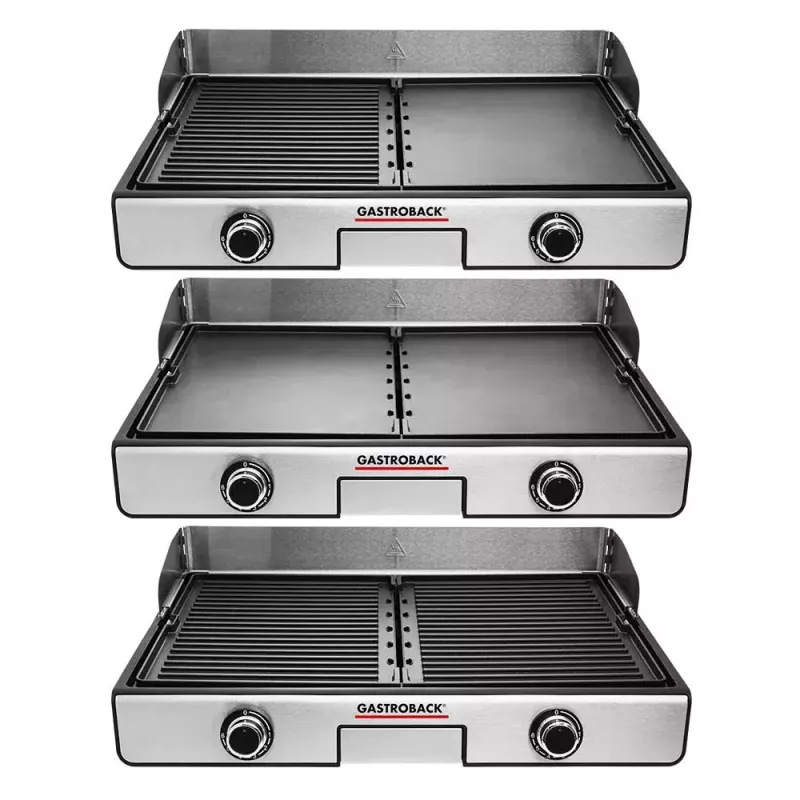 Gastroback Design Plancha & BBQ Kontaktgrill 2000 W Edelstahl