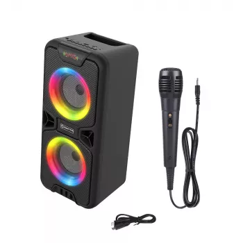 Tragbarer Bluetooth-Lautsprecher MANTA SPK816 — 30W RMS, Bluetooth 5.0, USB/SD/AUX, FM, 4h Akku, Schwarz