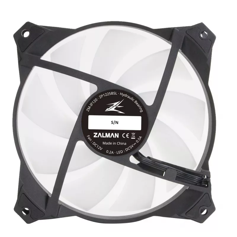 Zalman ZM-IF120 120mm Milky White aRGB Lüfter Infinity-Effekt 1.200 U/min 21,0 dB(A) 55,2 CFM Computergehäuse 12 cm