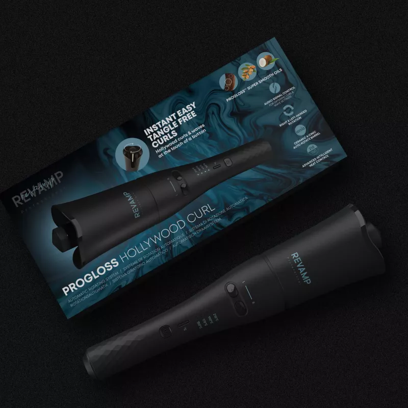 Revamp Progloss Hollywood Curl Automatic curling iron Warm Schwarz 3 m